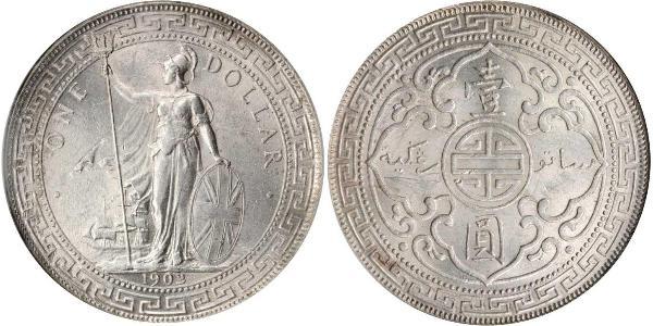 1 Dollar 大英帝国 / 香港 銀 