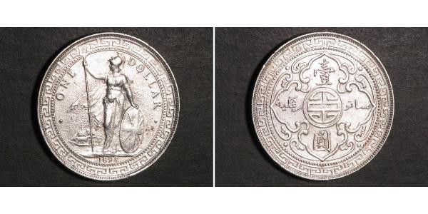 1 Dollar 大英帝国 / 香港 銀 