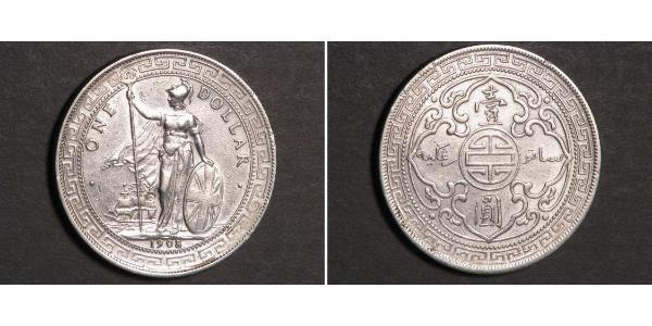 1 Dollar 大英帝国 / 香港 銀 