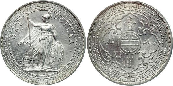 1 Dollar 大英帝国 / 香港 銀 