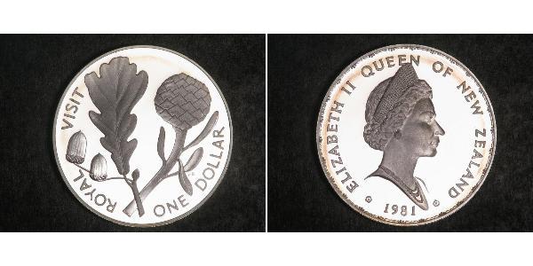 1 Dollar 新西兰 銀 伊丽莎白二世 (1926-2022)