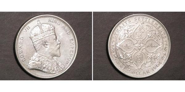 1 Dollar 海峡殖民地 銀 爱德华七世 (1841-1910)