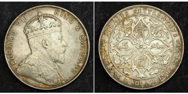 1 Dollar 海峡殖民地 銀 爱德华七世 (1841-1910)