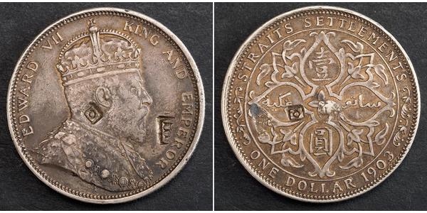 1 Dollar 海峡殖民地 銀 爱德华七世 (1841-1910)