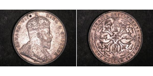 1 Dollar 海峡殖民地 銀 爱德华七世 (1841-1910)