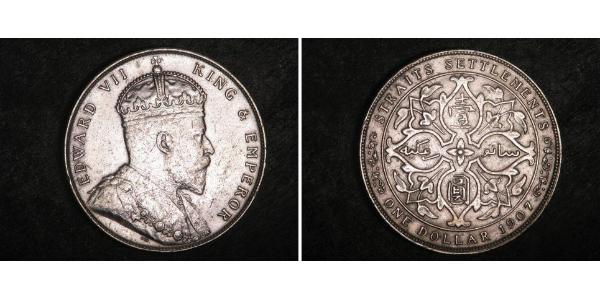 1 Dollar 海峡殖民地 銀 爱德华七世 (1841-1910)