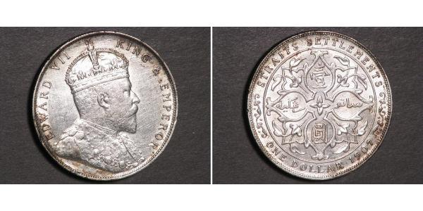 1 Dollar 海峡殖民地 銀 爱德华七世 (1841-1910)