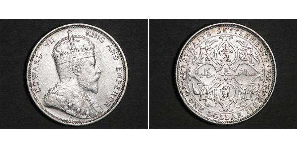 1 Dollar 海峡殖民地 銀 爱德华七世 (1841-1910)