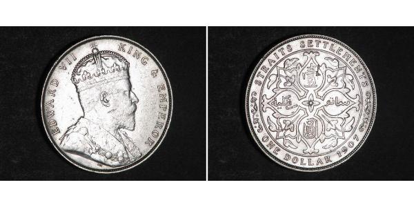 1 Dollar 海峡殖民地 銀 爱德华七世 (1841-1910)