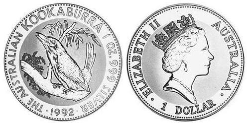 1 Dollar 澳大利亚 銀 伊丽莎白二世 (1926-2022)