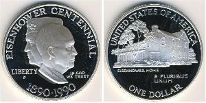 1 Dollar 美利堅合眾國 (1776 - ) 銀 Dwight David Eisenhower (1890-1969)