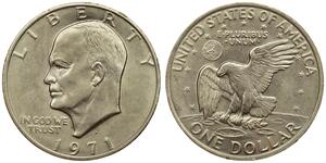 1 Dollar 美利堅合眾國 (1776 - ) 銀 Dwight David Eisenhower (1890-1969)
