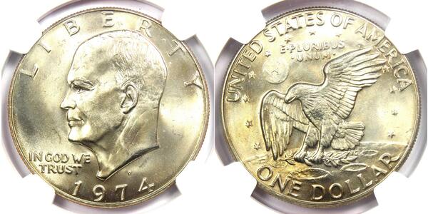 1 Dollar 美利堅合眾國 (1776 - ) 銀 Dwight David Eisenhower (1890-1969)