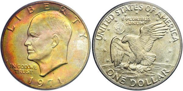 1 Dollar 美利堅合眾國 (1776 - ) 銀 Dwight David Eisenhower (1890-1969)