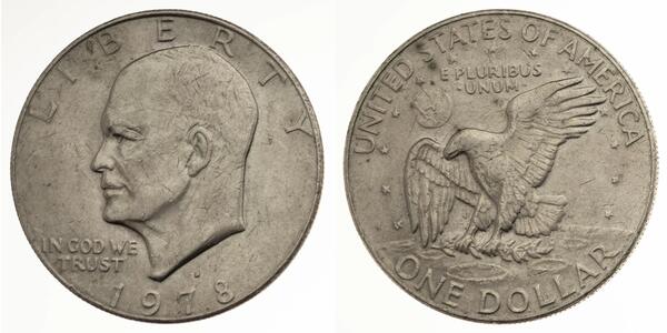 1 Dollar 美利堅合眾國 (1776 - ) 銀 Dwight David Eisenhower (1890-1969)