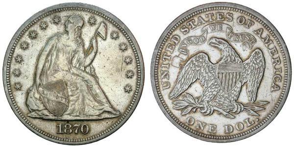 1 Dollar 美利堅合眾國 (1776 - ) 銀/銅 