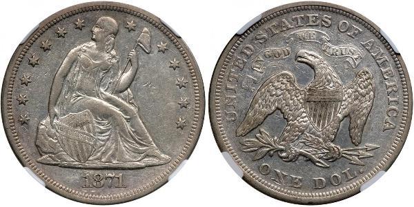 1 Dollar 美利堅合眾國 (1776 - ) 銀/銅 