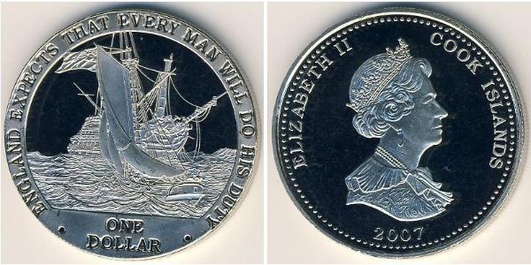 1 Dollar Cook Islands 銅/镍 伊丽莎白二世 (1926-2022)