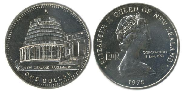 1 Dollar 新西兰 銅/镍 伊丽莎白二世 (1926-2022)