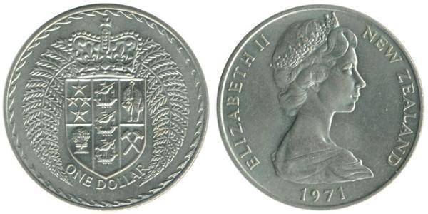 1 Dollar 新西兰 銅/镍 伊丽莎白二世 (1926-2022)