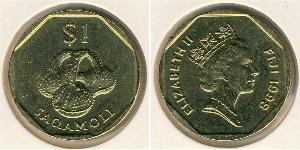 1 Dollar Fiji 黃銅 伊丽莎白二世 (1926-2022)