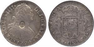 1 Dollar / 8 Real Vereinigtes Königreich von Großbritannien und Irland (1801-1922) / Vizekönigreich Neuspanien (1519 - 1821) Silber Georg III (1738-1820) / Karl IV (1748-1819)