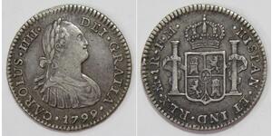 1 Dollar / 8 Real Vereinigtes Königreich von Großbritannien und Irland (1801-1922) / Vizekönigreich Neuspanien (1519 - 1821) Silber Georg III (1738-1820) / Karl IV (1748-1819)