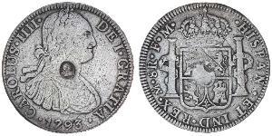 1 Dollar / 8 Real Vereinigtes Königreich von Großbritannien und Irland (1801-1922) / Vizekönigreich Neuspanien (1519 - 1821) Silber Georg III (1738-1820) / Karl IV (1748-1819)