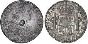 1 Dollar / 8 Real Vereinigtes Königreich von Großbritannien und Irland (1801-1922) / Vizekönigreich Neuspanien (1519 - 1821) Silber Georg III (1738-1820) / Karl IV (1748-1819)