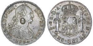 1 Dollar / 8 Real Vereinigtes Königreich von Großbritannien und Irland (1801-1922) / Vizekönigreich Neuspanien (1519 - 1821) Silber Georg III (1738-1820) / Karl IV (1748-1819)