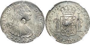 1 Dollar / 8 Real Vereinigtes Königreich von Großbritannien und Irland (1801-1922) / Vizekönigreich Neuspanien (1519 - 1821) Silber Georg III (1738-1820) / Karl IV (1748-1819)