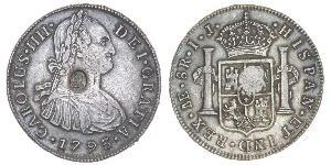 1 Dollar / 8 Real Vereinigtes Königreich von Großbritannien und Irland (1801-1922) / Vizekönigreich Neuspanien (1519 - 1821) Silber Georg III (1738-1820) / Karl IV (1748-1819)