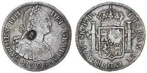 1 Dollar / 8 Real Vereinigtes Königreich von Großbritannien und Irland (1801-1922) / Vizekönigreich Neuspanien (1519 - 1821) Silber Georg III (1738-1820) / Karl IV (1748-1819)