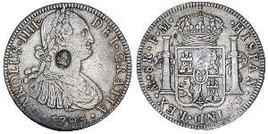 1 Dollar / 8 Real Vereinigtes Königreich von Großbritannien und Irland (1801-1922) / Vizekönigreich Neuspanien (1519 - 1821) Silber Georg III (1738-1820) / Karl IV (1748-1819)