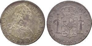 1 Dollar / 8 Real Vereinigtes Königreich von Großbritannien und Irland (1801-1922) / Vizekönigreich Neuspanien (1519 - 1821) Silber Georg III (1738-1820) / Karl IV (1748-1819)