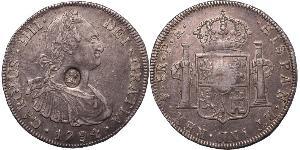 1 Dollar / 8 Real Vereinigtes Königreich von Großbritannien und Irland (1801-1922) / Vizekönigreich Neuspanien (1519 - 1821) Silber Georg III (1738-1820) / Karl IV (1748-1819)