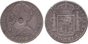 1 Dollar / 8 Real Vereinigtes Königreich von Großbritannien und Irland (1801-1922) / Vizekönigreich Neuspanien (1519 - 1821) Silber Georg III (1738-1820) / Karl IV (1748-1819)