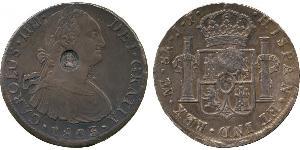 1 Dollar / 8 Real Vereinigtes Königreich von Großbritannien und Irland (1801-1922) / Vizekönigreich Neuspanien (1519 - 1821) Silber Georg III (1738-1820) / Karl IV (1748-1819)