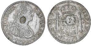 1 Dollar / 8 Real Vereinigtes Königreich von Großbritannien und Irland (1801-1922) / Vizekönigreich Neuspanien (1519 - 1821) Silber Georg III (1738-1820) / Karl IV (1748-1819)