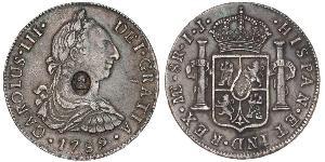 1 Dollar / 8 Real Vereinigtes Königreich von Großbritannien und Irland (1801-1922) / Vizekönigreich Neuspanien (1519 - 1821) Silber Georg III (1738-1820) / Karl IV (1748-1819)