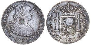 1 Dollar / 8 Real Vereinigtes Königreich von Großbritannien und Irland (1801-1922) / Vizekönigreich Neuspanien (1519 - 1821) Silber Georg III (1738-1820) / Karl IV (1748-1819)