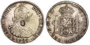 1 Dollar / 8 Real Vereinigtes Königreich von Großbritannien und Irland (1801-1922) / Vizekönigreich Neuspanien (1519 - 1821) Silber Georg III (1738-1820) / Karl IV (1748-1819)