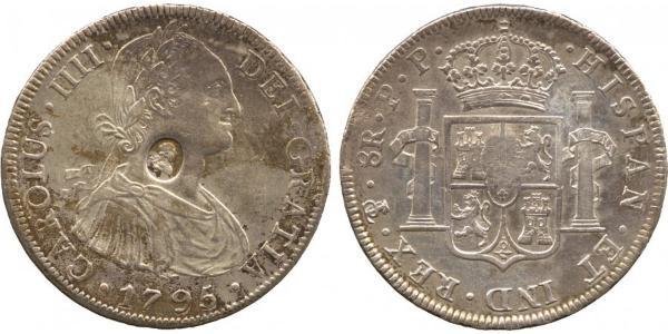 1 Dollar / 8 Real Vereinigtes Königreich von Großbritannien und Irland (1801-1922) / Vizekönigreich Neuspanien (1519 - 1821) Silber Georg III (1738-1820) / Karl IV (1748-1819)