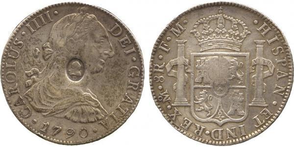 1 Dollar / 8 Real Vereinigtes Königreich von Großbritannien und Irland (1801-1922) / Vizekönigreich Neuspanien (1519 - 1821) Silber Georg III (1738-1820) / Karl IV (1748-1819)