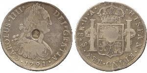 1 Dollar / 8 Real United Kingdom of Great Britain and Ireland (1801-1922) / Spanish Mexico  / Kingdom of New Spain (1519 - 1821) Silver George III (1738-1820) / Charles IV of Spain (1748-1819)