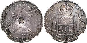 1 Dollar / 8 Real United Kingdom of Great Britain and Ireland (1801-1922) / Spanish Mexico  / Kingdom of New Spain (1519 - 1821) Silver George III (1738-1820) / Charles IV of Spain (1748-1819)