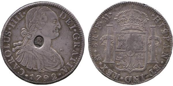 1 Dollar / 8 Real United Kingdom of Great Britain and Ireland (1801-1922) / Spanish Mexico  / Kingdom of New Spain (1519 - 1821) Silver George III (1738-1820) / Charles IV of Spain (1748-1819)