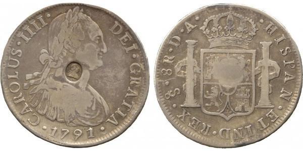 1 Dollar / 8 Real United Kingdom of Great Britain and Ireland (1801-1922) / Spanish Mexico  / Kingdom of New Spain (1519 - 1821) Silver George III (1738-1820) / Charles IV of Spain (1748-1819)