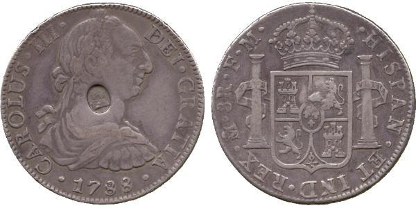 1 Dollar / 8 Real United Kingdom of Great Britain and Ireland (1801-1922) / Spanish Mexico  / Kingdom of New Spain (1519 - 1821) Silver George III (1738-1820) / Charles IV of Spain (1748-1819)