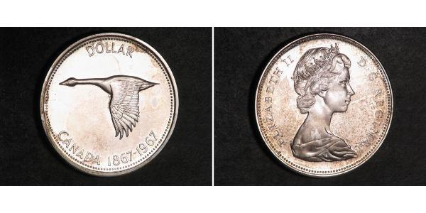 1 Dollaro Canada Argento Elisabetta II (1926-2022)